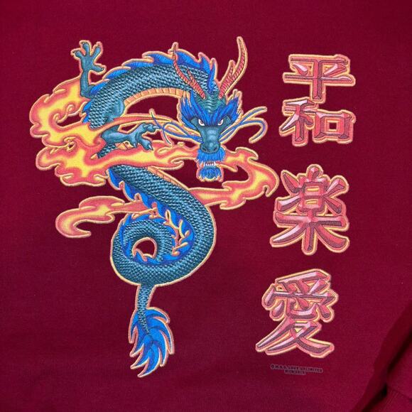 Vintage Fire Breathing Dragon Sweatshirt. Y2K, Year of the Dragon. Size  XL - Picture 2 of 4